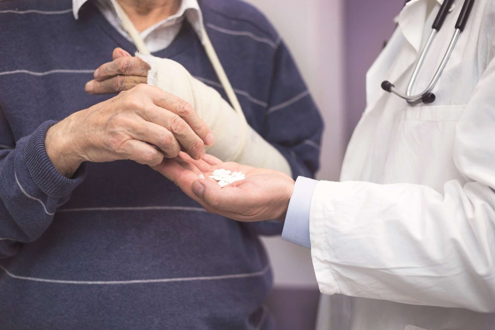 Senior man on medical consultation  at the doctor