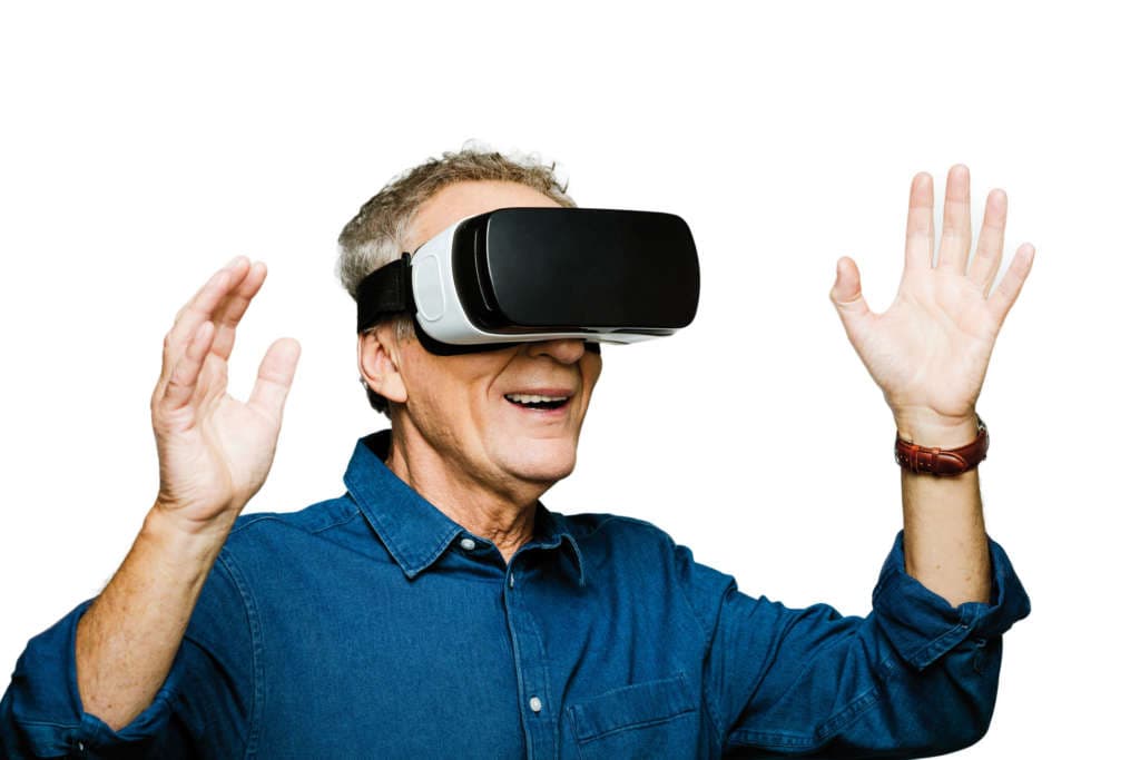 Mann mit Virtual Reality Brille
