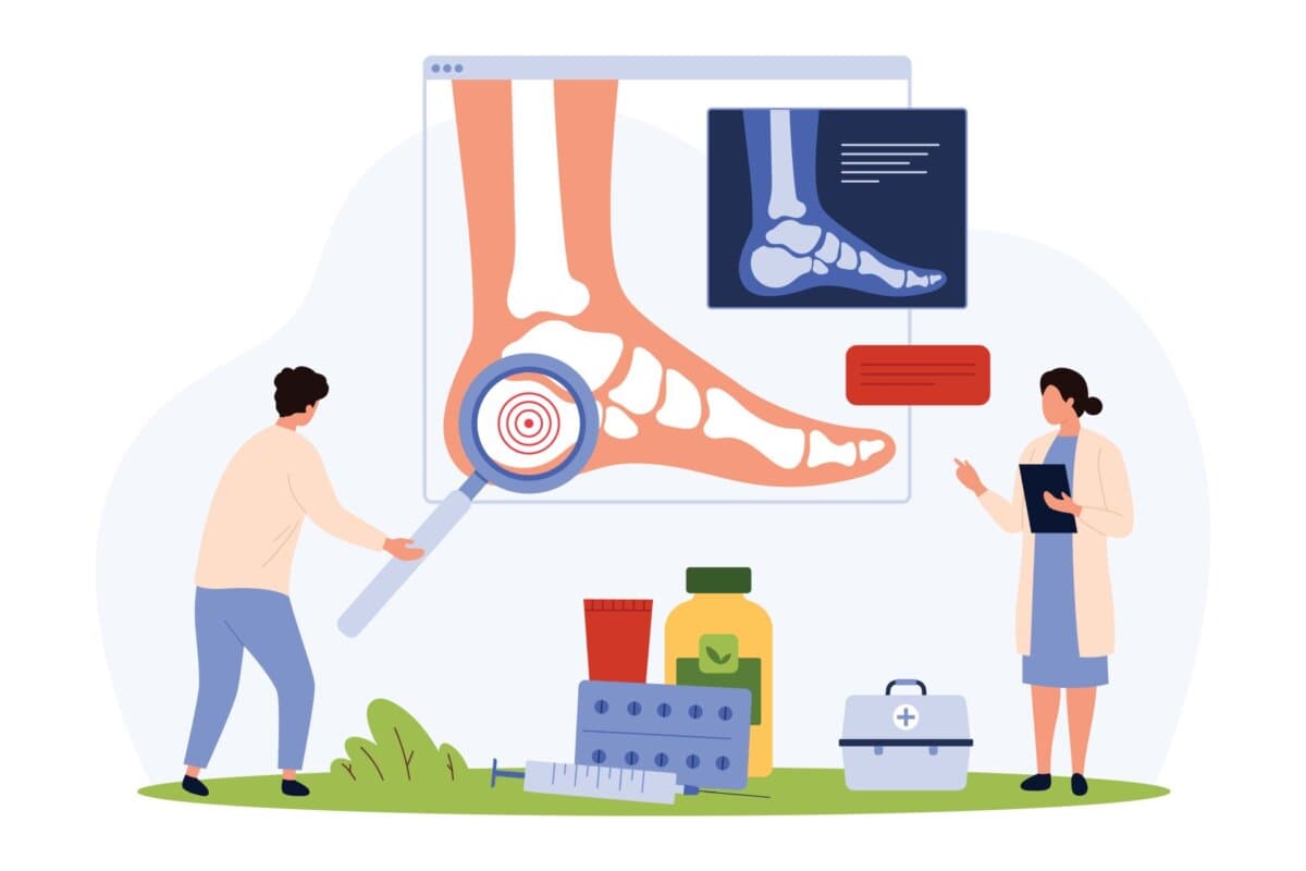 Illustration zur Rheumatologie: Diagnose und Therapie von rheumatoider Arthritis, Arthrose und Rheuma – symbolisiert durch