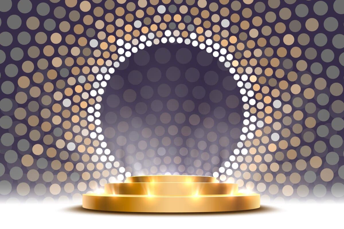 Goldenes Podest für den Gewinner des Jahres