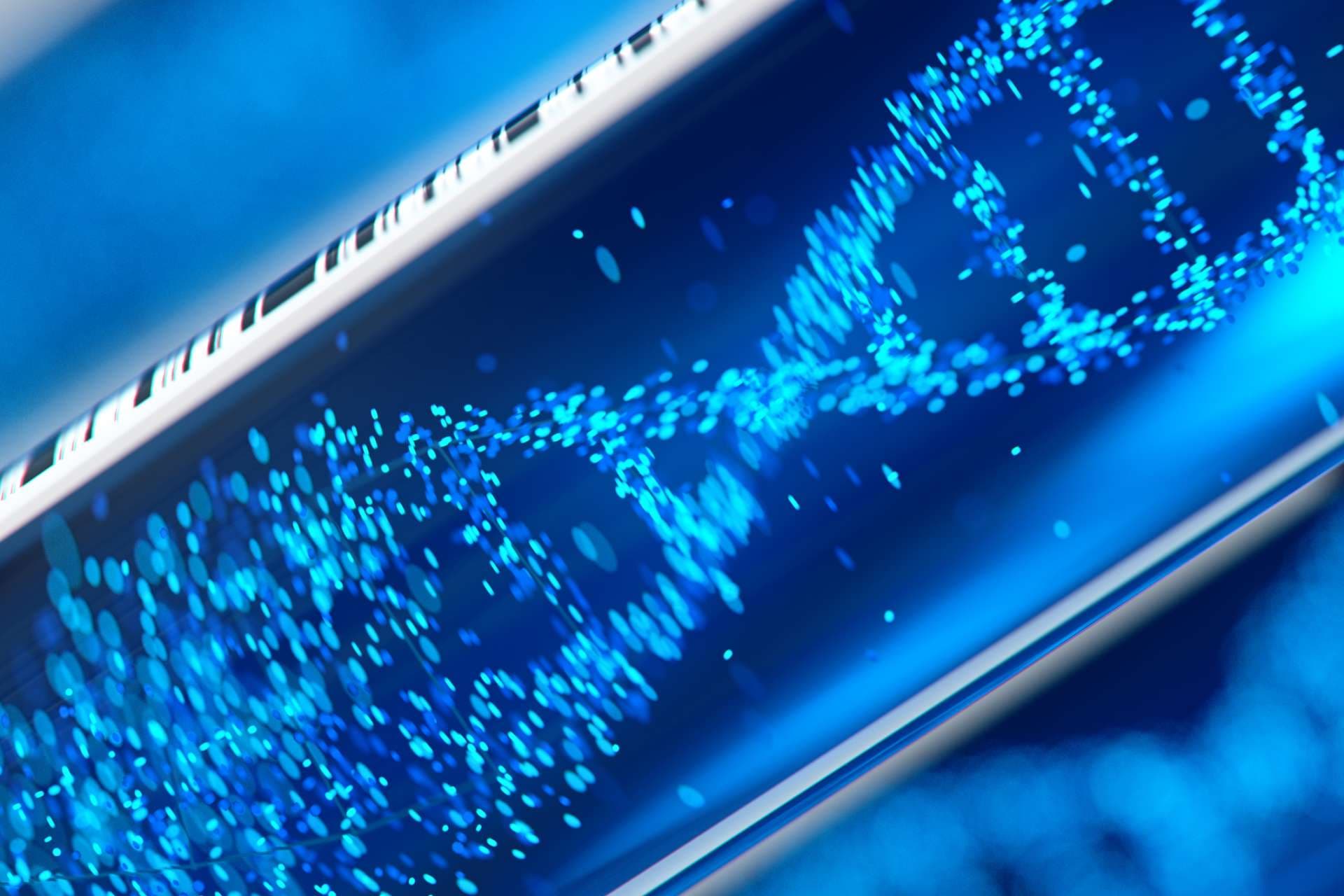 DNA-Molekül, das sich in der Reagenzglasausrüstung bildet.3d-Rendering, konzeptionelles Bild.