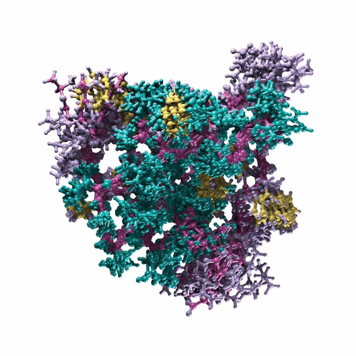 Ein Kugel-Stab-Modell von Humaninsulin