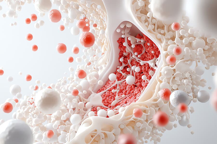 coupe transversale des bactéries présentes dans les poumons humains