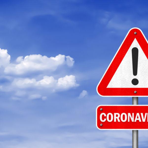 Coronavirus - Verkehrszeichen-Informationsnachricht