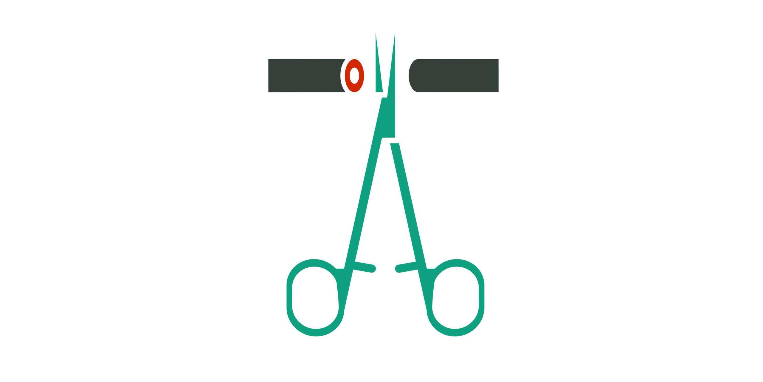 Mann-Empfängnisverhütung-Piktogramm. Vasektomie-Symbol in grünen medizinischen Farben. Vektorillustration im flachen Stil.