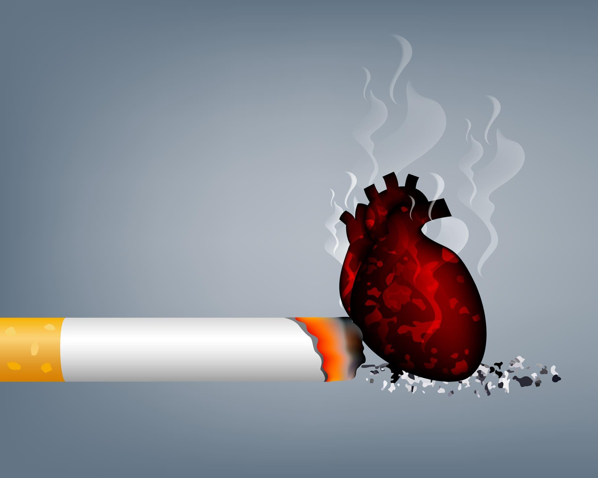 Zigarette sticht in das Herz